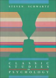 Cover of: Classic studies in psychology by Steven A. Schwartz