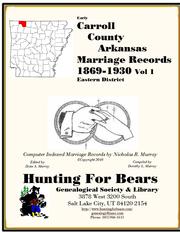 Cover of: Carroll Co AR E Dist v1 1869-1930 by 