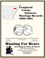 Cover of: Craighead Co AR Marriages 1962-1994 by Nicholas Russell Murray