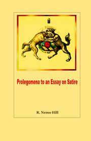 Cover of: Prolegomena To An Essay On Satire