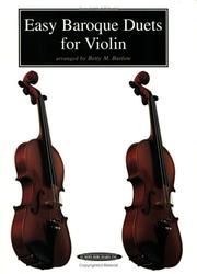 Cover of: Easy Baroque Duets for Violin by Betty Barlow