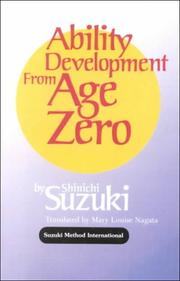 Cover of: Ability Development from Age Zero (Suzuki Method International) by Shinichi Suzuki