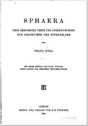 Cover of: Sphaera by Franz Johannes Boll