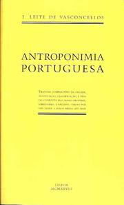 Cover of: Antroponimia portuguesa by J. Leite de Vasconcellos