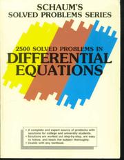 Cover of: 2500 solved problems in differential equations