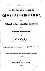 Cover of: Kleine deutsch-italienisch-romanische Wörtersammlung: zum Gebrauch in den romanischen Landschulen des Kantons Graubünden