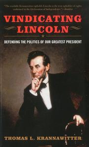Cover of: Vindicating Lincoln by 