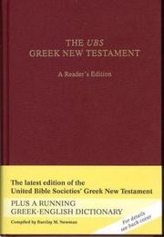 Cover of: The UBS Greek New Testament: A Reader's Edition