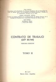 Cover of: CONTRATO DE TRABAJO (LEY 20.744), tomo II
