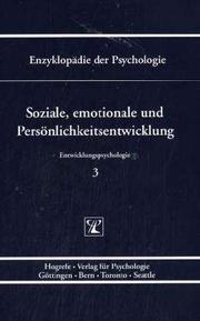Cover of: Soziale, emotionale und Persönlichkeitsentwicklung by edited by Jens B. Asendorpf