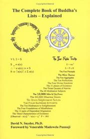 Cover of: The complete book of Buddha's lists -- explained by 