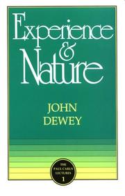 Cover of: Experience and Nature (Paul Carus Lectures by John Dewey