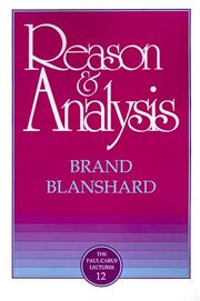 Cover of: Reason & Analysis (Paul Carus Lectures)