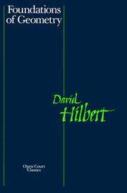 Cover of: Foundations of Geometry by D. Hilbert