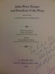 John Peter Zenger and freedom of the press by Livingston Rutherfurd