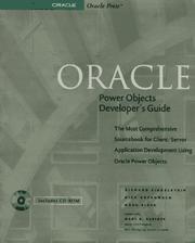 Cover of: Oracle Power Objects Developer's Guide (Oracle Series) by Richard Finkelstein, Kasu Sista, Rick Greenwald