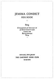 Jemima Condict, her book by Jemima Condict