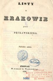 Cover of: Listy o Krakowie: pod pseudonimem Pęcławski