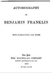 Cover of: Autobiography of Benjamin Franklin by Benjamin Franklin