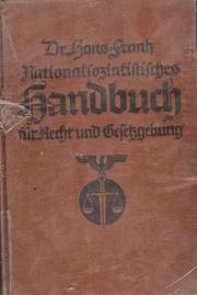 Cover of: Nationalsozialistisches Handbuch für Recht und Gesetzgebung.