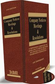 Company notices, meetings, and resolutions by Uma Kant Bhargava