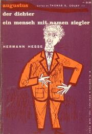 Cover of: Augustus, Der Dichter [and] Ein Mensch mit Namen Ziegler.