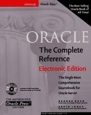 Cover of: Oracle: the complete reference