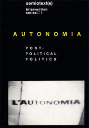 Cover of: Autonomia by 