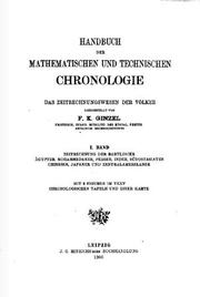 Cover of: Handbuch der mathematischen und technischen Chronologie by dargestellt von F. K. Ginzel.