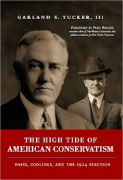 Cover of: The High Tide of American Conservatism: Davis, Coolidge, and the 1924 election