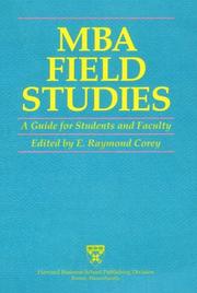 Cover of: MBA field studies by edited by E. Raymond Corey.