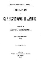 Bulletin de correspondance hellénique by École française d'Athènes
