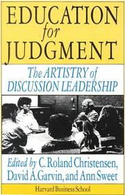 Cover of: Education for Judgement by C. Roland Christensen, David A. Garvin