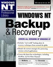 Cover of: Windows NT backup & recovery | John R. McMains