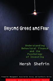 Cover of: Beyond Greed and Fear by Hersh Shefrin, Hersh Shefrin