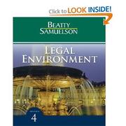 Cover of: Legal environment by Jeffrey F. Beatty