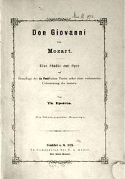 Cover of: Don Giovanni von Mozart.: Eine Studie zur Oper auf Grundlage des Da Ponte'schen Textes nebst einer verbesserten Uebersetzung des Letztern.