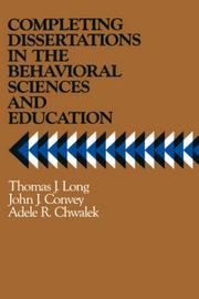 Cover of: Completing dissertations in the behavioral sciences and education