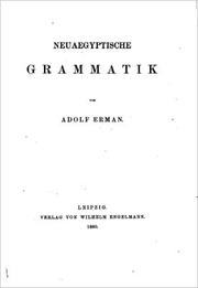 Cover of: Neuaegyptische Grammatik by Adolf Erman
