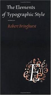 Cover of: The Elements of Typographic Style by Robert Bringhurst