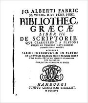 Cover of: Bibliotheca Graecae by Johann Albert Fabricius