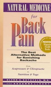 Cover of: Natural medicine for back pain by Glenn S. Rothfeld