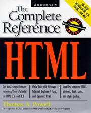 Cover of: HTML by Thomas A. Powell