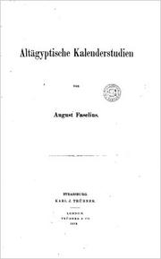 Cover of: Altägyptische Kalenderstudien.