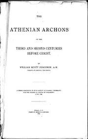 Cover of: The Athenian Archons of the third and second Centuries before Christ by William Scott Ferguson