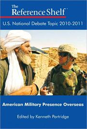 Cover of: U.S. national debate topic, 2010-2011 by Kenneth Partridge