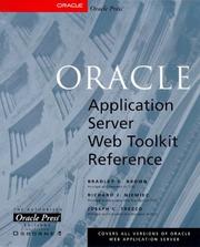 Cover of: Oracle application server Web toolkit reference