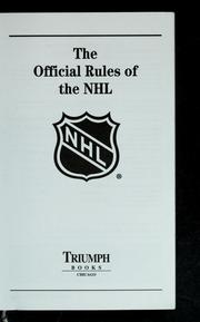 Cover of: The official rules of the NHL by National Hockey League