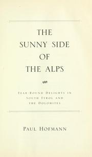 Cover of: The Sunny Side of the Alps by Paul Hofmann