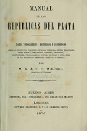 Cover of: Manual de las repúblicas del plata: Datos topográficos, históricos y económicos, sobre los ...